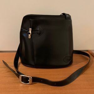 Longchamp Roseau Crossbody Black Leather Bucket Bag